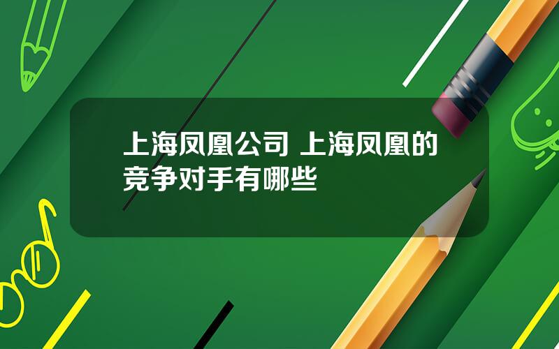 上海凤凰公司 上海凤凰的竞争对手有哪些